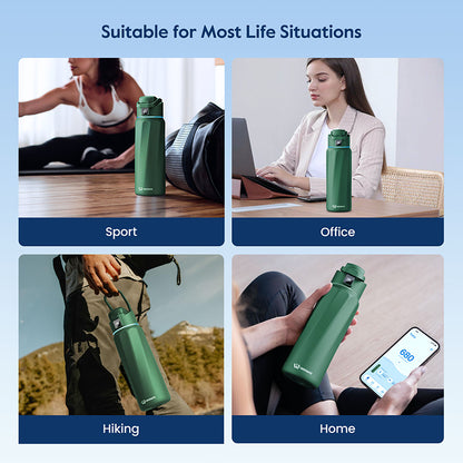 WaterH Boost Smart Water Bottle: 32 oz Hydration Tracker with APP &  Insulation