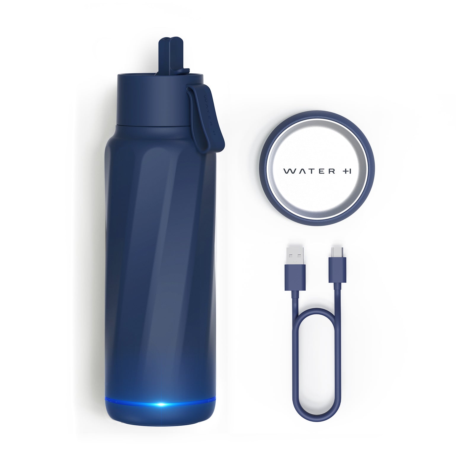 HANDYSPRING - 26 oz Smart Water Bottle with Reminder to Drink Water -  Rechargeable - Switchable Lights and Sounds, Water Tracker with Straw,  Track