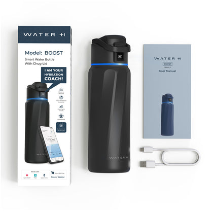 WaterH Boost Smart Water Bottle: 32 oz Hydration Tracker with APP & Temperature Control