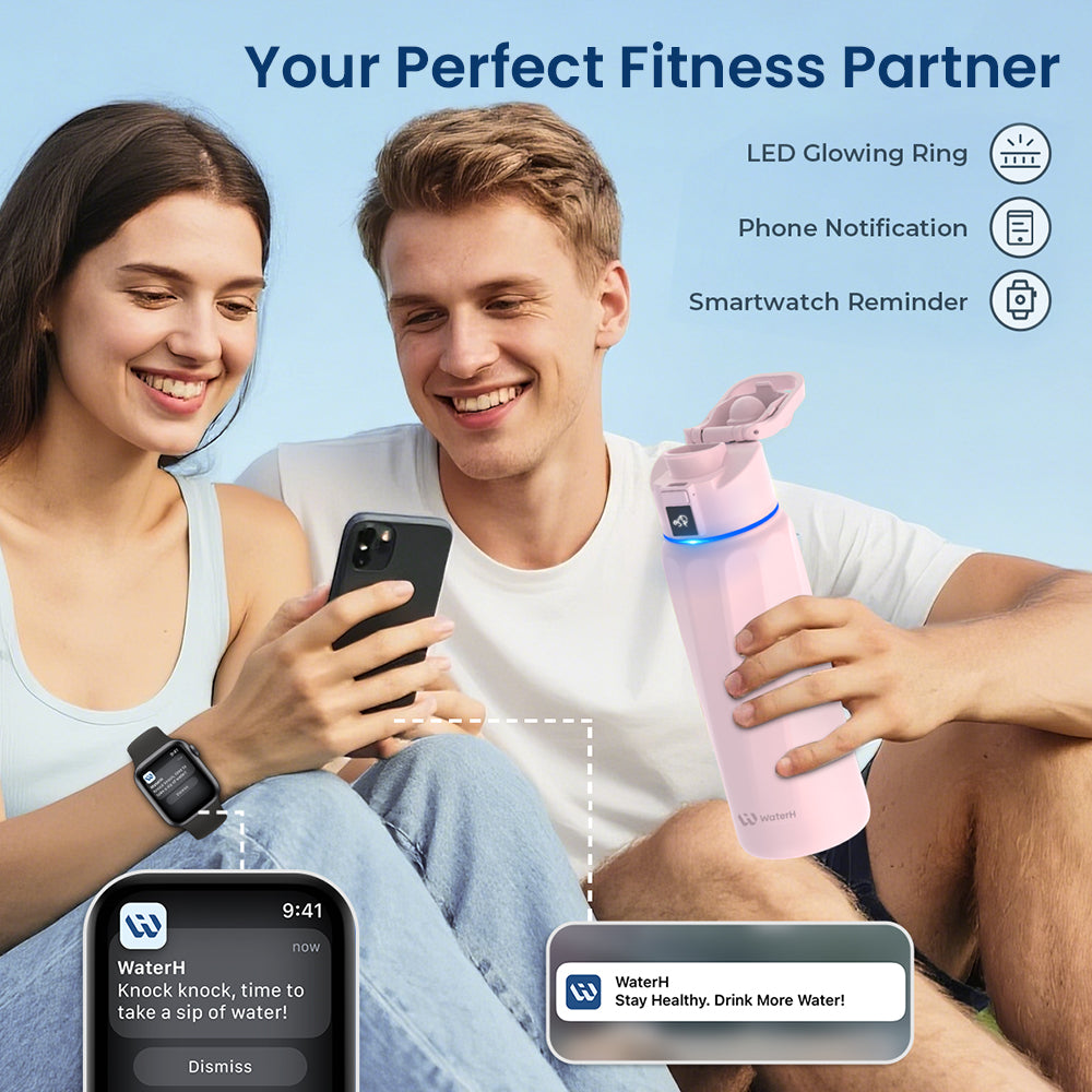 WaterH Boost Smart Water Bottle: 32 oz Hydration Tracker with APP &  Insulation