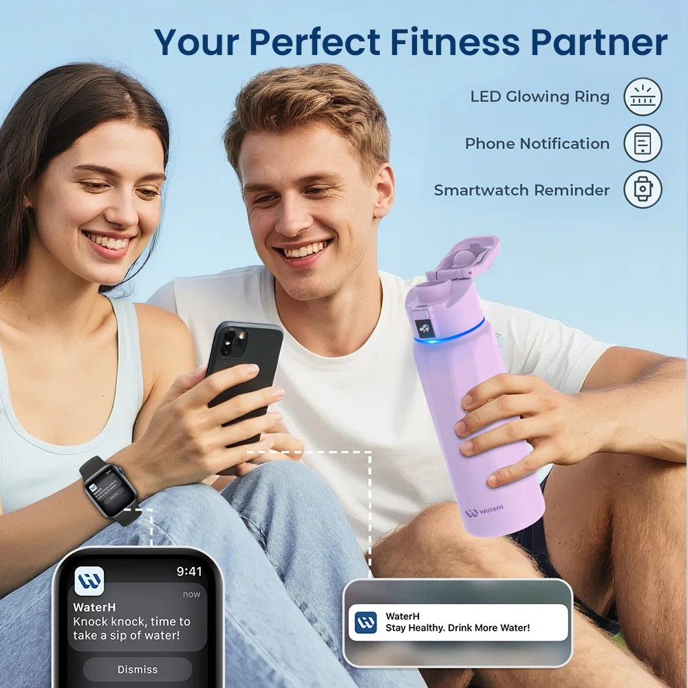 WaterH Boost Smart Water Bottle: 32 oz Hydration Tracker with APP &  Insulation