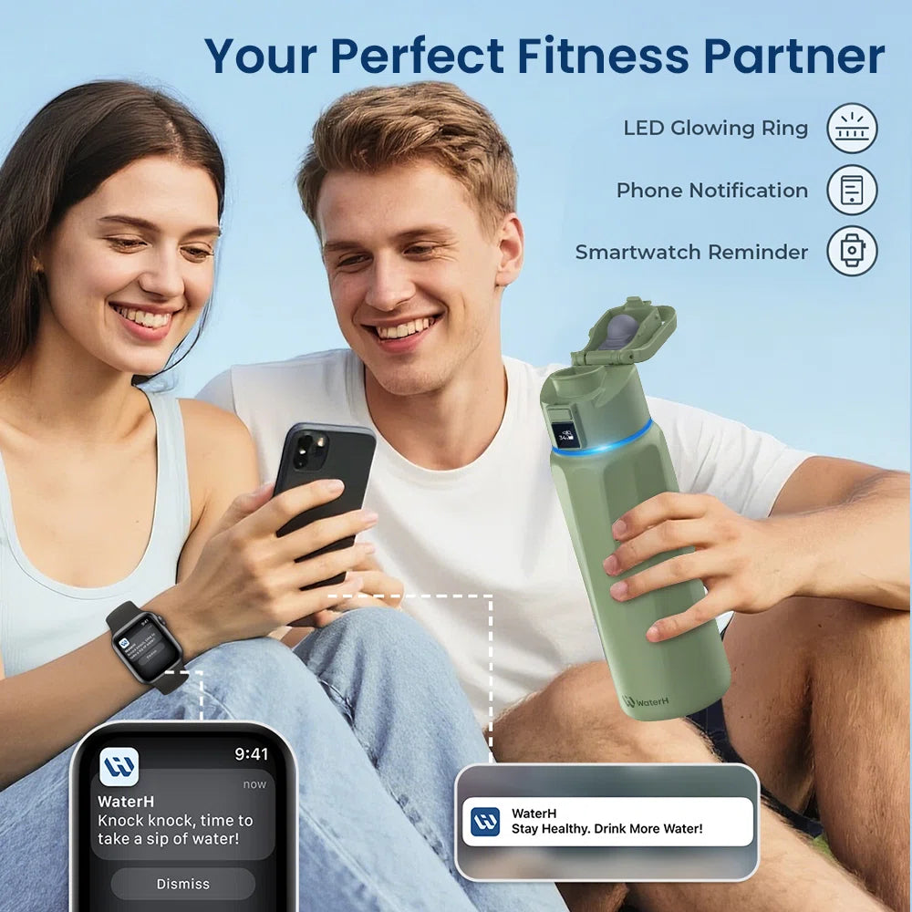 WaterH Smart Water Bottle  24 oz with Hydration Tracking | Official Store