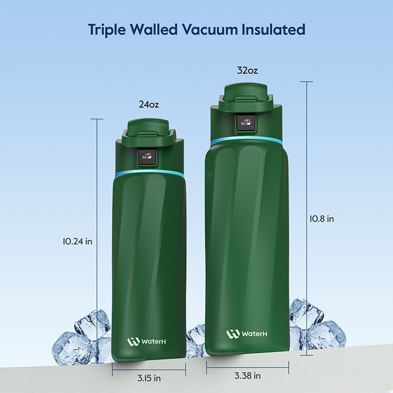 WaterH Boost Smart Water Bottle: 32 oz Hydration Tracker with APP &  Insulation