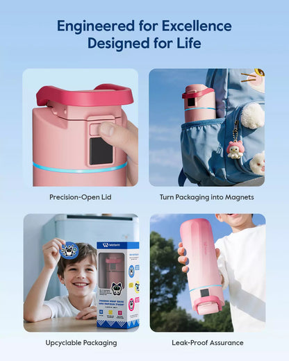 WaterH kids Smart Water Bottle 16oz with Light-Up Reminder & App Rewards