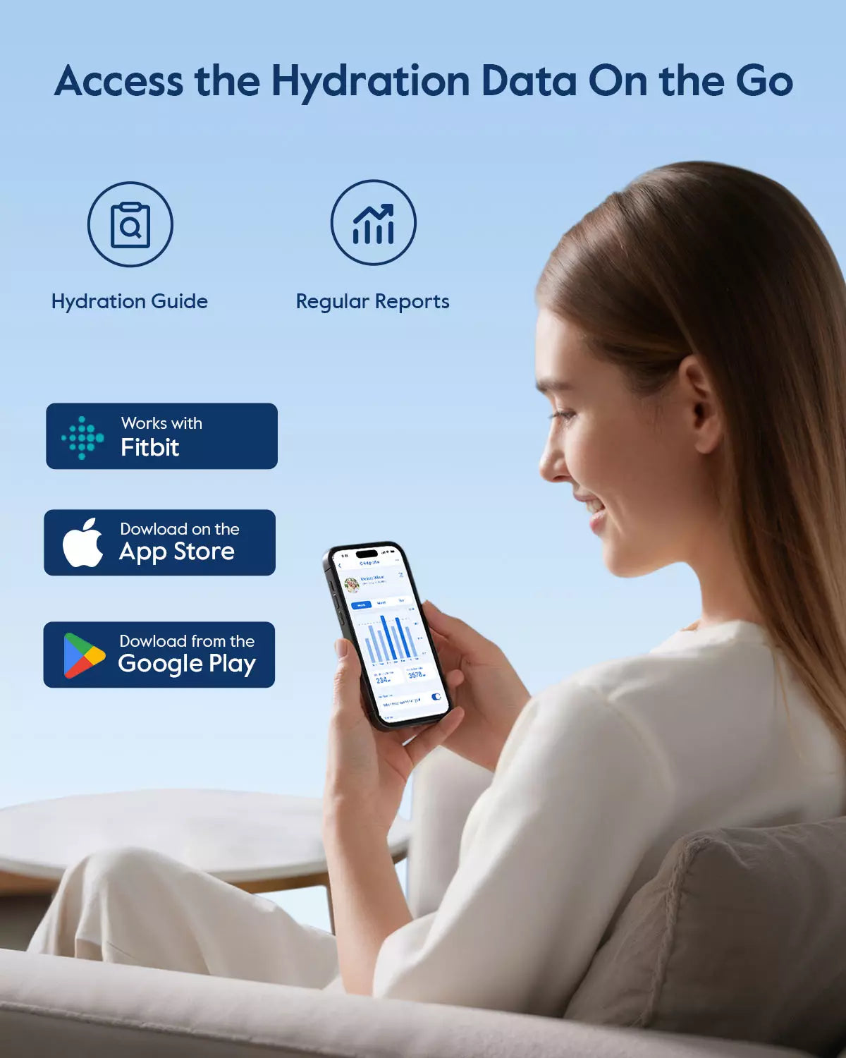 WaterH kids Smart Water Bottle 16oz with Light-Up Reminder & App Rewards