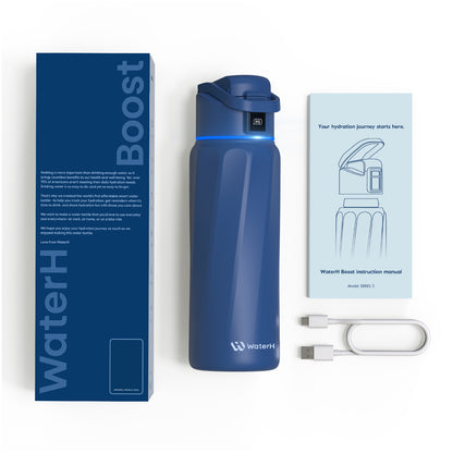 WaterH Boost Smart Water Bottle: 32 oz Hydration Tracker with APP &  Insulation