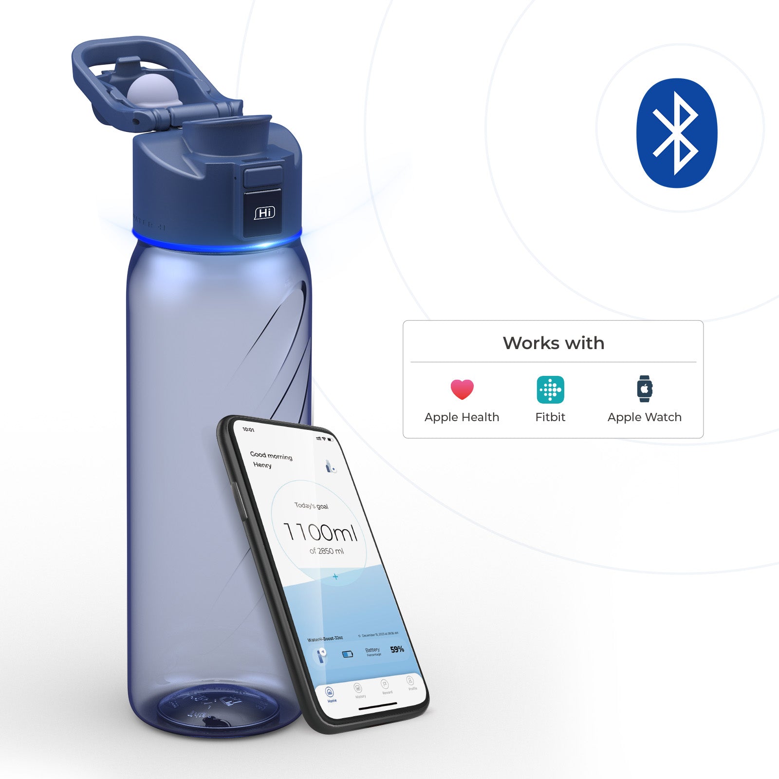 aterH Boost Lite Smart Water Bottle with tracking app