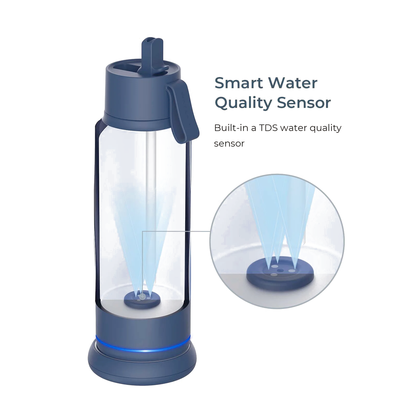 HydroMATE Smart Water Bottle Stainless Steel Double Wall Tracks Water Intake & Sends Personalized Reminders to Hydrate